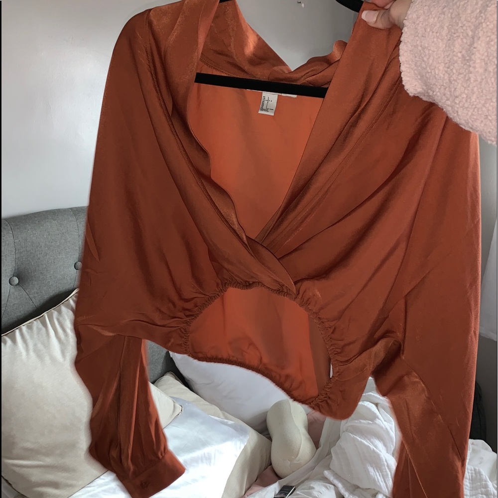 Silk elegant crop top